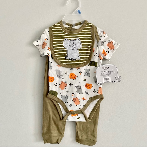 CJP Baby 3 Piece Animal Set NWT Size 6-9 Months - Picture 1 of 4